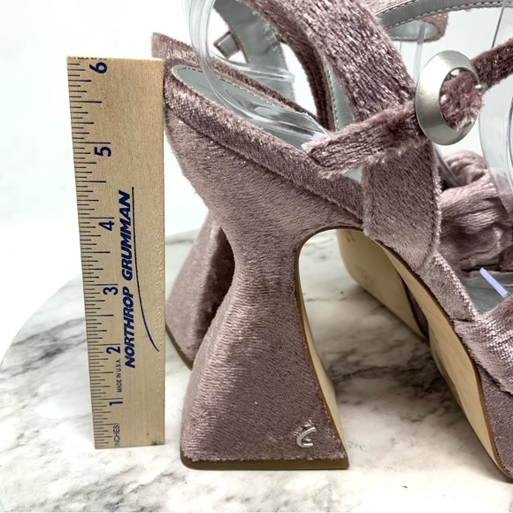 Circus NY By Sam Edelman Audrea Pink Velvet Platform Heels 10 Retro Statement - Picture 13 of 16